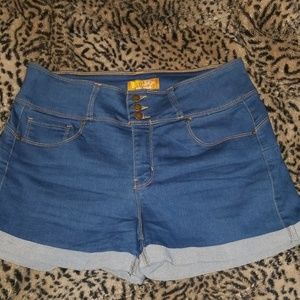 Wax "Butt I Love You" denim shorts